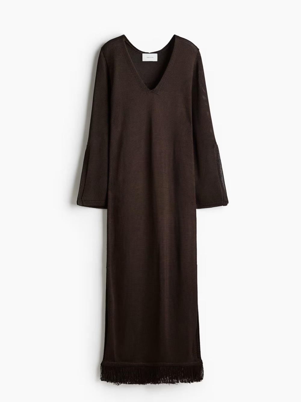 H&M Edition Brown Knit Fringe Dress
